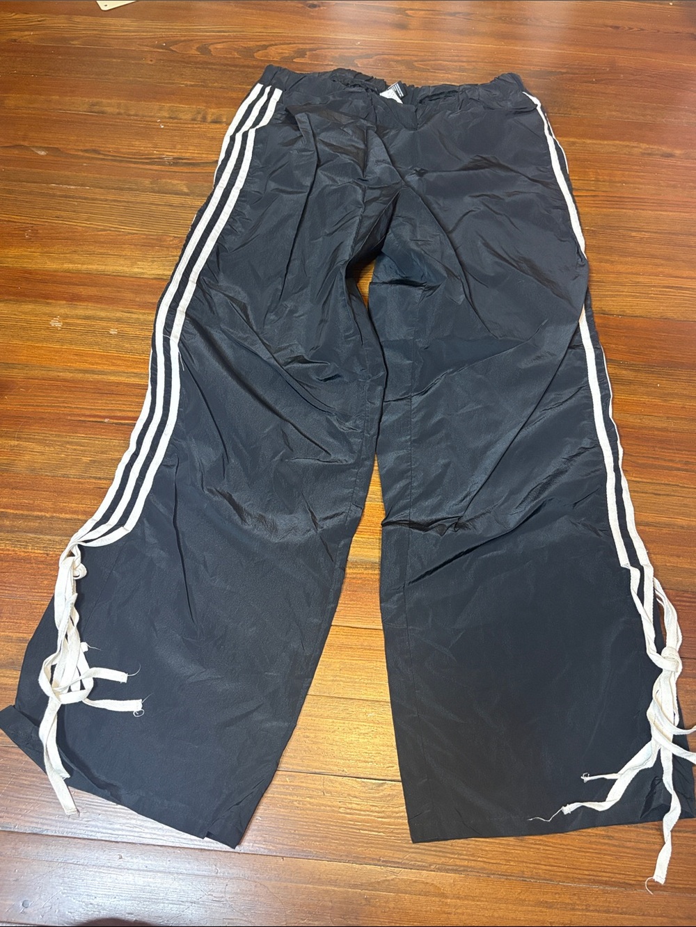 Forever 21 Black Track Pants with White Side Stripes